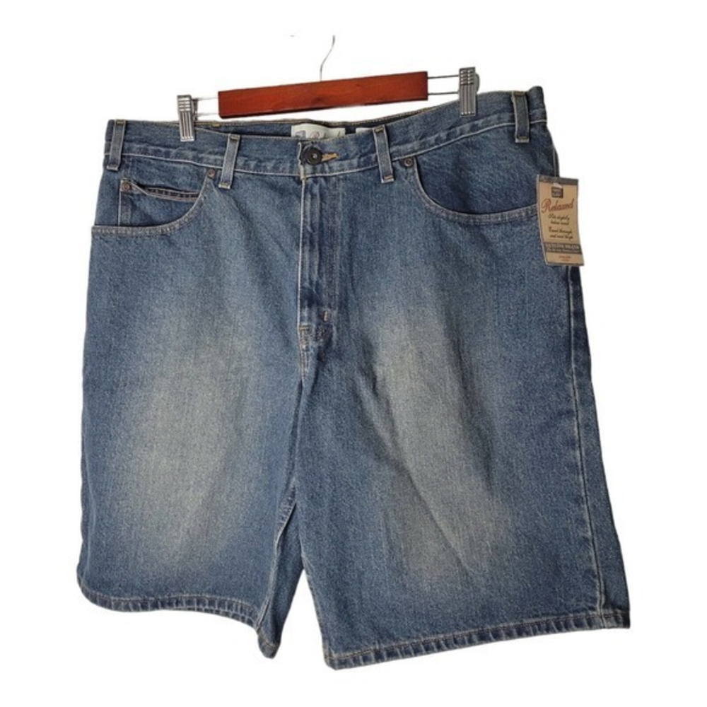 Faded Glory Y2K 2007 Men's 38x11 Blue Light Wash Mid Rise Denim Shorts NEW!!‎